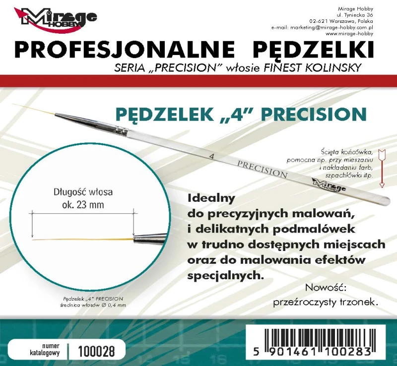 MIRAGE PĘDZELEK PRECISION KOLINSKY ROZMIAR 4.jpg
