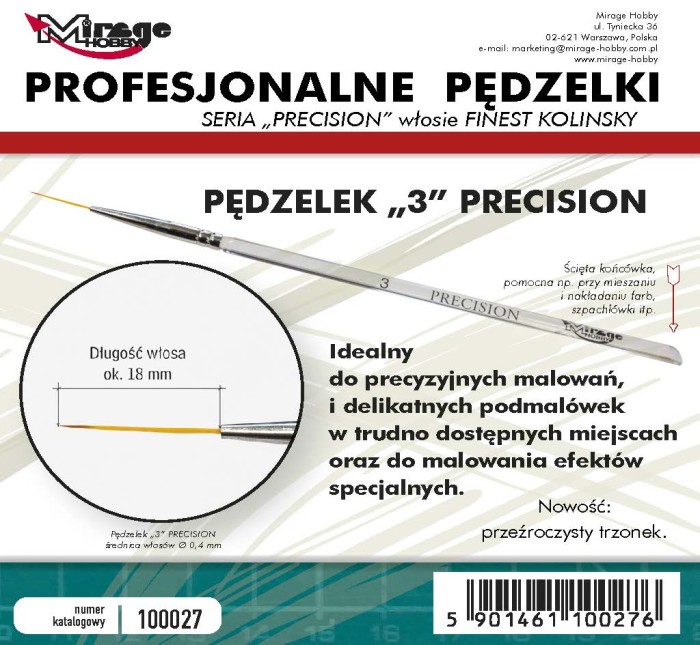 MIRAGE PĘDZELEK PRECISION KOLINSKY ROZMIAR 3.jpg
