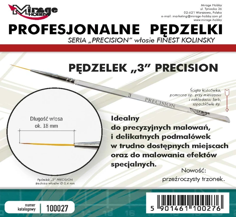 MIRAGE PĘDZELEK PRECISION KOLINSKY ROZMIAR 3.jpg
