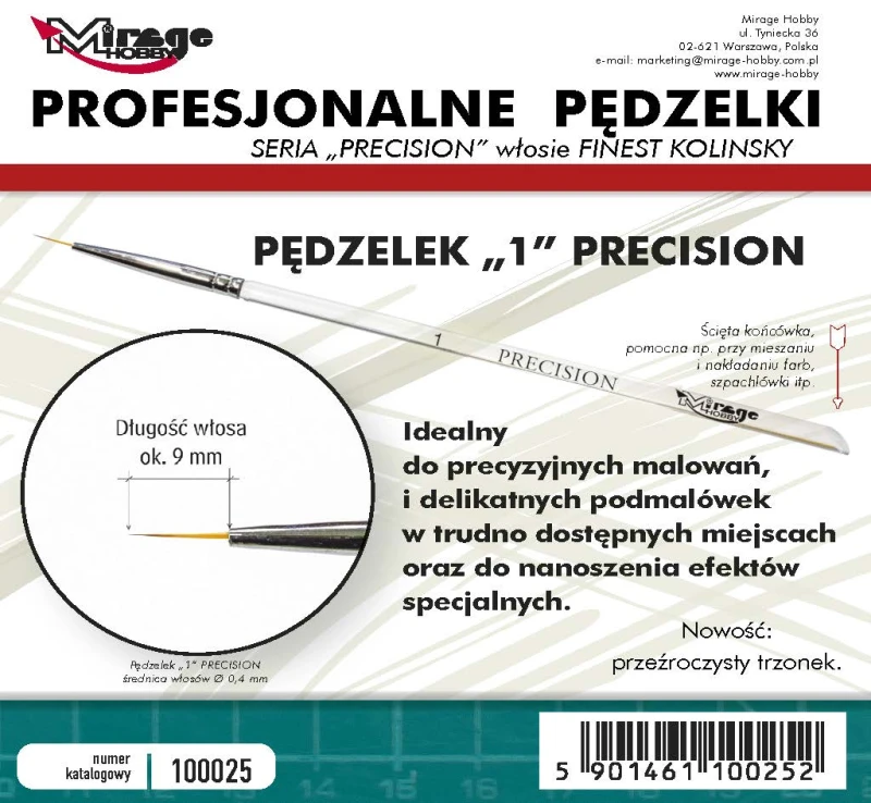 MIRAGE PĘDZELEK PRECISION KOLINSKY ROZMIAR 1.jpg