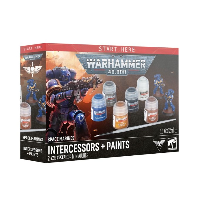 Space Marines: Intercessors + Paints - pudełko
